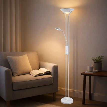 Brilagi - Dimbare vloerlamp SCARLETT 1xR7s/230W/230V + 1xG9/40W wit