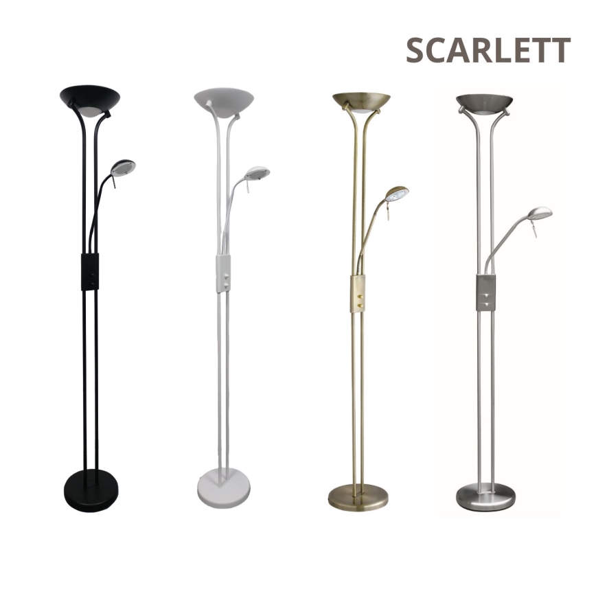 Brilagi - Dimbare vloerlamp SCARLETT 1xR7s/230W/230V + 1xG9/40W wit