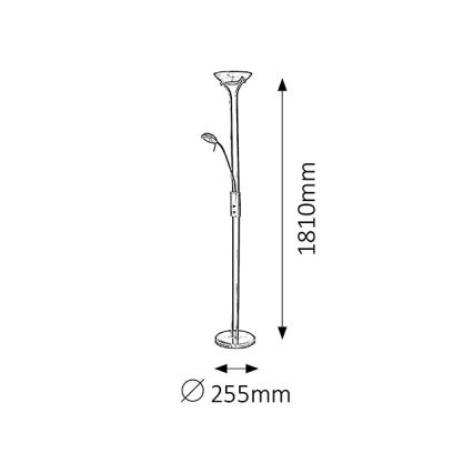 Brilagi - Dimbare vloerlamp SCARLETT 1xR7s/230W/230V + 1xG9/40W wit