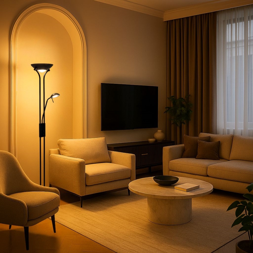 Brilagi - Dimbare vloerlamp SCARLETT 1xR7s/230W/230V + 1xG9/40W zwart