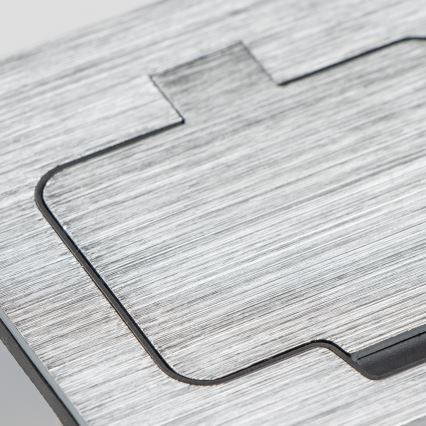 Brilagi - Double prise encastrable INBOX IP55, chrome mat, rectangulaire pour cuisine
