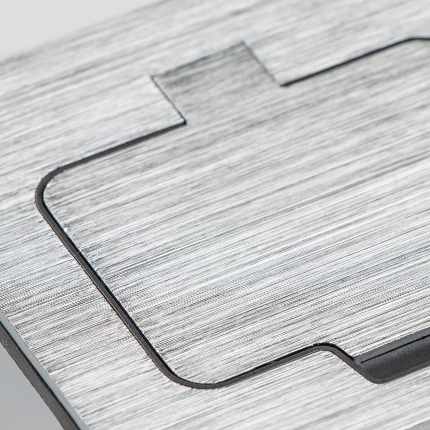 Brilagi - Double prise encastrable INBOX IP55, chrome mat, rectangulaire pour cuisine