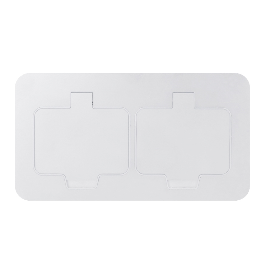 Brilagi - Double prise encastrée de sol pour extérieur IP55, blanche, rectangulaire