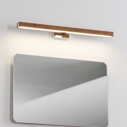 Brilagi - Éclairage de miroir salle de bain WOODY MIRROR LED/12W/230V 60 cm IP44 chêne cerise/chrome brillant