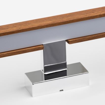 Brilagi - Éclairage de miroir salle de bain WOODY MIRROR LED/12W/230V 60 cm IP44 chêne cerise/chrome brillant