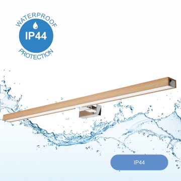 Brilagi - Éclairage de miroir salle de bain WOODY MIRROR LED/15W/230V 90 cm IP44 chêne/chrome brillant