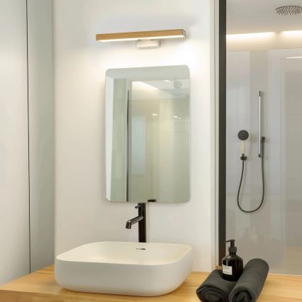Brilagi - Éclairage de miroir salle de bain WOODY MIRROR LED/8W/230V 40 cm IP44 chêne/blanc