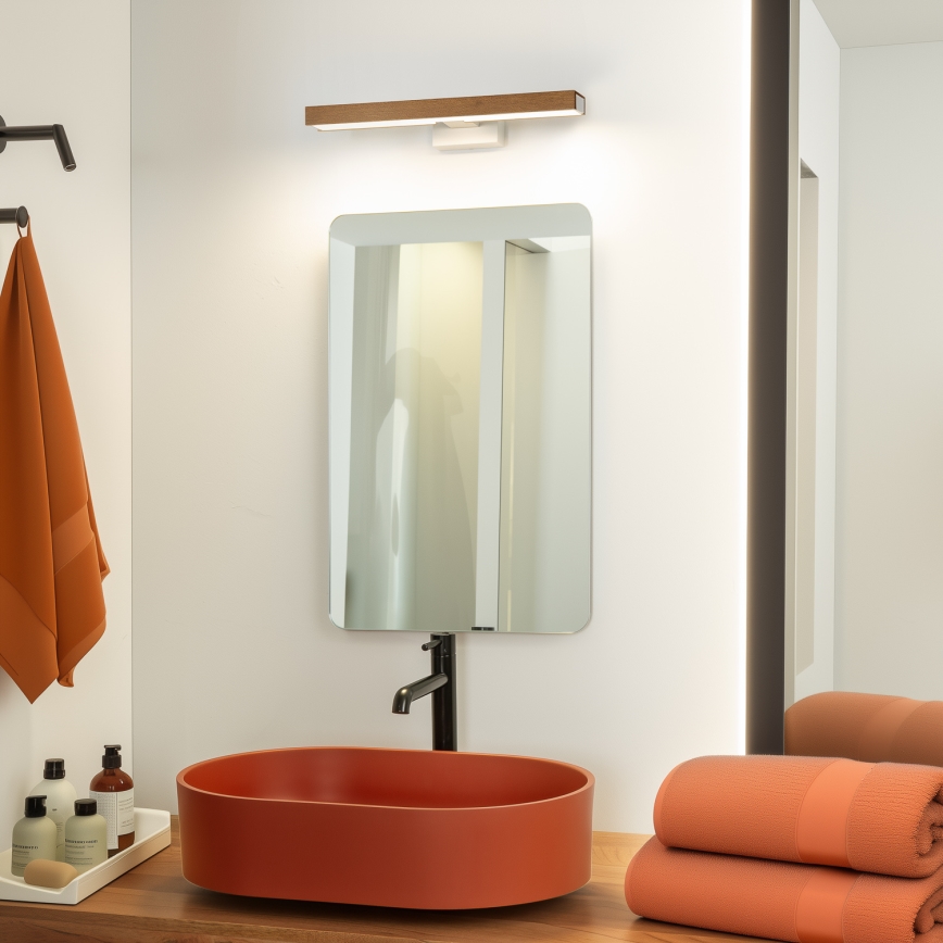 Brilagi - Éclairage de miroir salle de bain WOODY MIRROR LED/8W/230V 40 cm IP44 chêne cerise/blanc