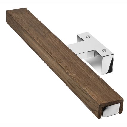 Brilagi - Éclairage de miroir salle de bain WOODY MIRROR LED/8W/230V 40 cm IP44 chêne noyer/chrome brillant