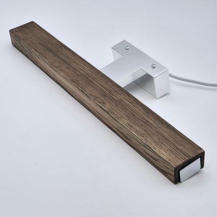 Brilagi - Éclairage de miroir salle de bain WOODY MIRROR LED/8W/230V 40 cm IP44 chêne noyer/chrome brillant