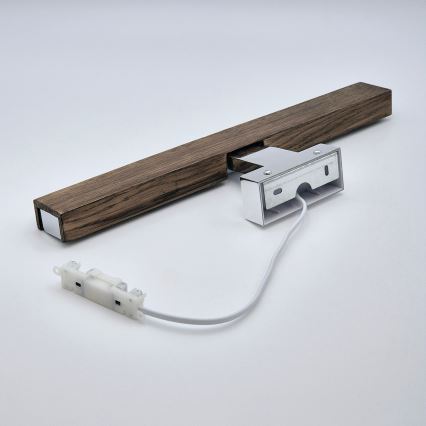 Brilagi - Éclairage de miroir salle de bain WOODY MIRROR LED/8W/230V 40 cm IP44 chêne noyer/chrome brillant