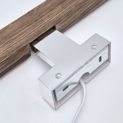 Brilagi - Éclairage de miroir salle de bain WOODY MIRROR LED/8W/230V 40 cm IP44 chêne noyer/chrome brillant