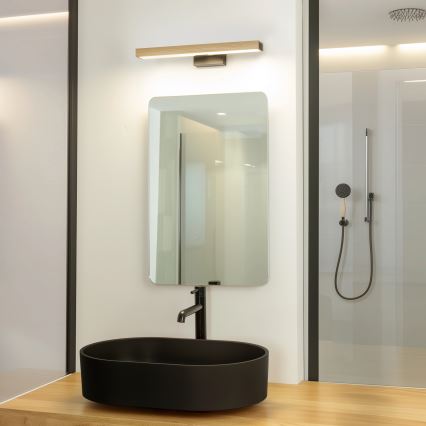 Brilagi - Éclairage de miroir salle de bain WOODY MIRROR LED/8W/230V 40 cm IP44 chêne/noir