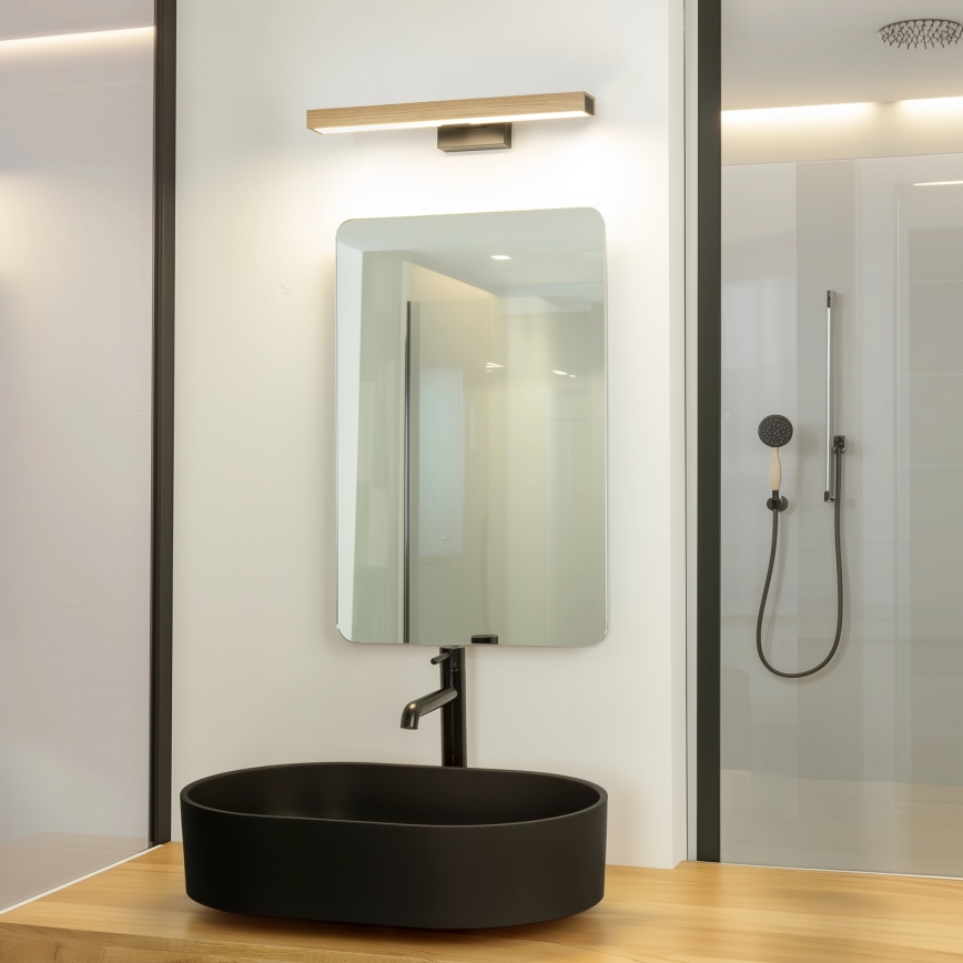 Brilagi - Éclairage de miroir salle de bain WOODY MIRROR LED/8W/230V 40 cm IP44 chêne/noir