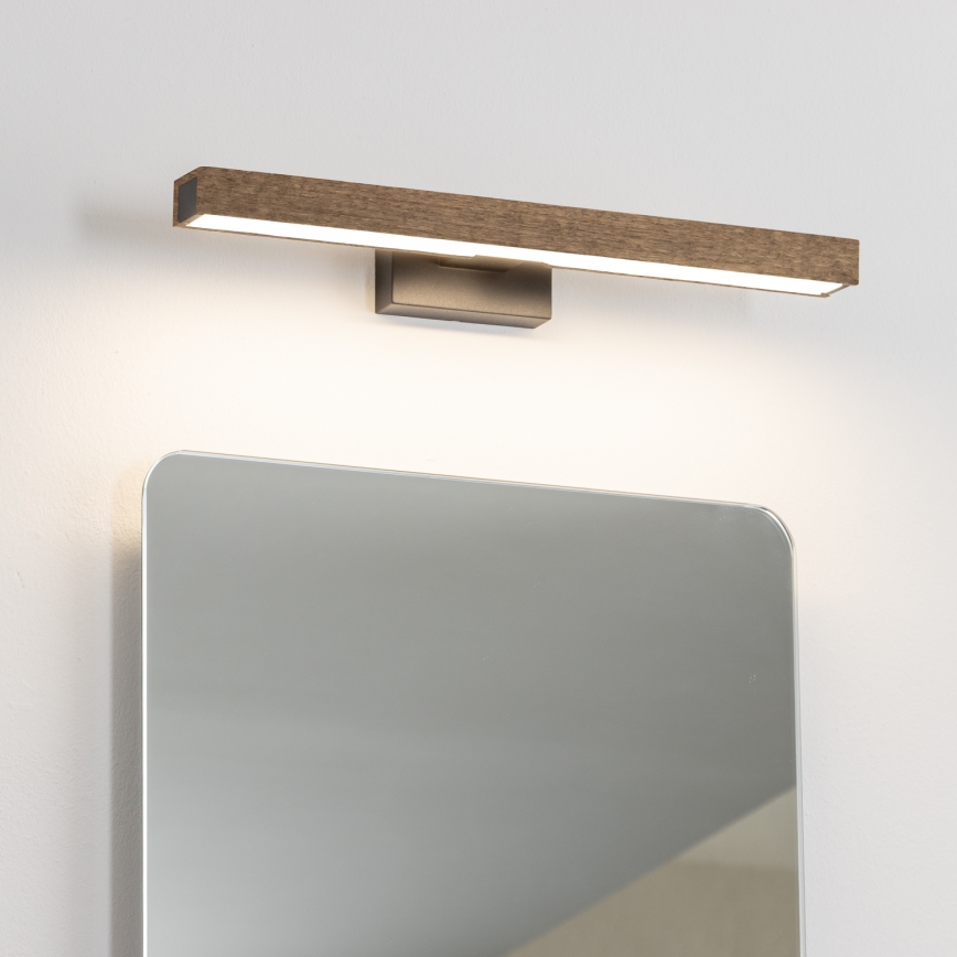 Brilagi - Éclairage de miroir salle de bain WOODY MIRROR LED/8W/230V 40 cm IP44 chêne noyer/noir