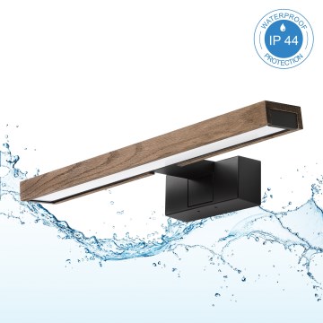Brilagi - Éclairage LED 3-en-1 pour miroir de salle de bains WOODY MIRROR LED/8W/230V 40 cm IP44 noir/chêne-noyer