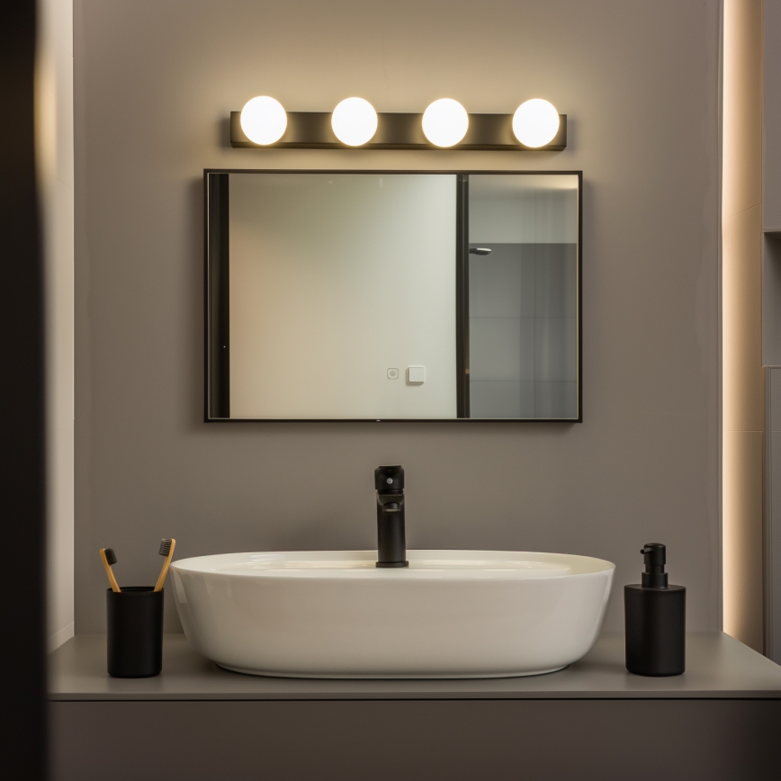 Brilagi - Éclairage LED pour miroir de salle de bains HOLLYWOOD 4xLED/3W/230V 53 cm IP44 noir
