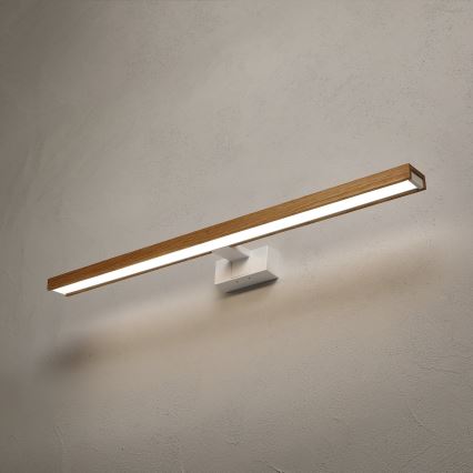 Brilagi - Éclairage LED 3-en-1 pour miroir de salle de bains WOODY MIRROR LED/15W/230V 80 cm IP44 blanc/chêne