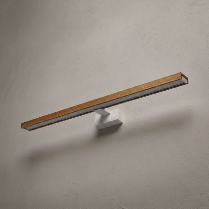 Brilagi - Éclairage LED 3-en-1 pour miroir de salle de bains WOODY MIRROR LED/15W/230V 80 cm IP44 blanc/chêne