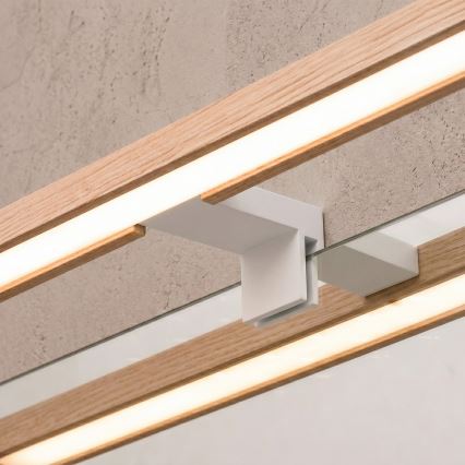 Brilagi - Éclairage LED 3-en-1 pour miroir de salle de bains WOODY MIRROR LED/8W/230V 40 cm IP44 blanc/chêne