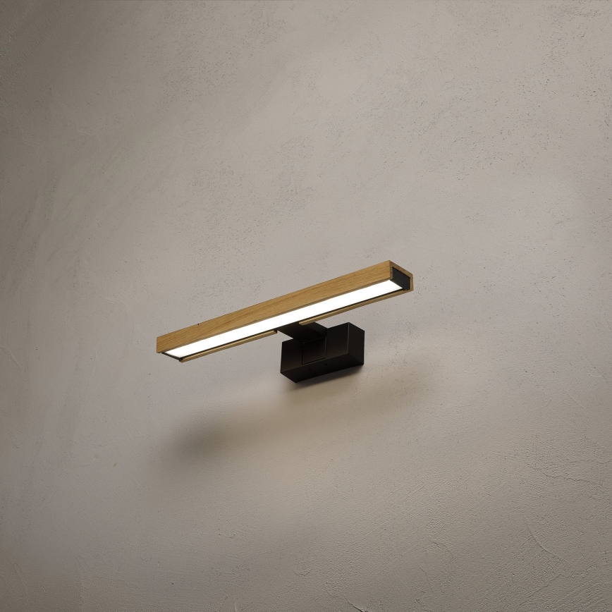 Brilagi - Éclairage LED 3 en 1 pour miroir de salle de bains WOODY MIRROR LED/8W/230V IP44 noir/chêne