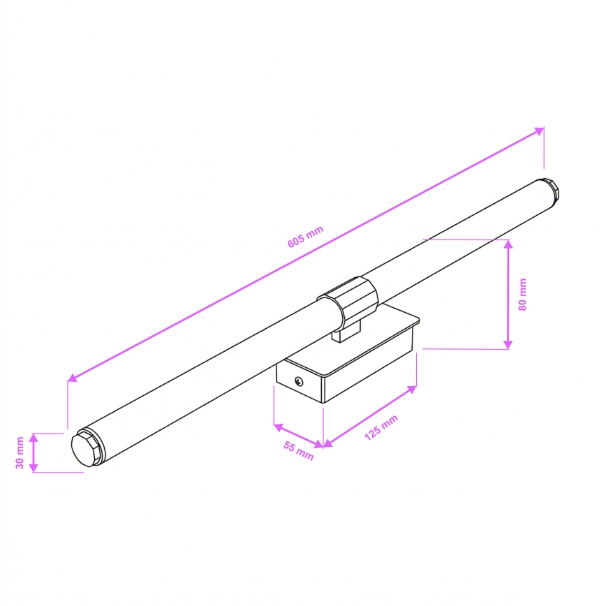 Brilagi - Éclairage LED pour miroir de salle de bains DIANA LED/10W/230V 60 cm IP44 chrome brillant
