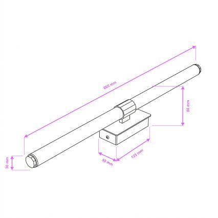 Brilagi - Éclairage LED pour miroir de salle de bains DIANA LED/10W/230V 60 cm IP44 noir