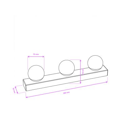Brilagi - Éclairage LED pour miroir de salle de bains HOLLYWOOD 3xLED/3W/230V 39 cm IP44 chrome brillant