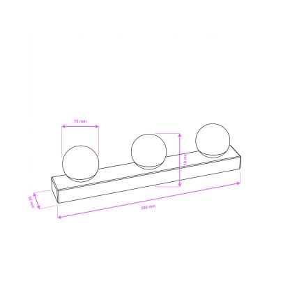 Brilagi - Éclairage LED pour miroir de salle de bains HOLLYWOOD 3xLED/3W/230V 39 cm IP44 doré