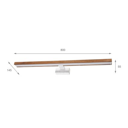Brilagi - Éclairage LED pour miroir de salle de bains WOODY MIRROR 3 en 1 LED/15W/230V 80 cm IP44 blanc/chêne-cerisier