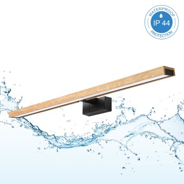 Brilagi - Éclairage miroir 3 en 1 pour salle de bains WOODY MIRROR LED/15W/230V 80 cm IP44 noir/chêne
