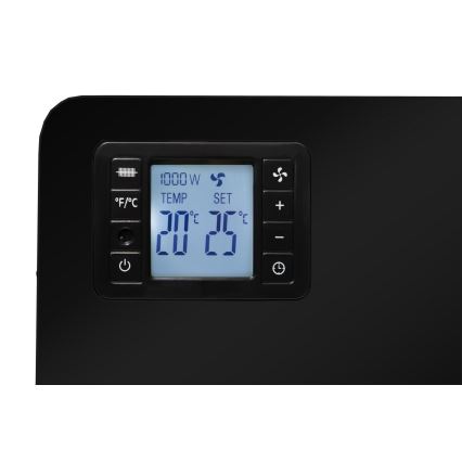 Brilagi - Elektrische convectorkachel 1000/1300/2300W LCD/timer/TURBO/thermostaat zwart + AB