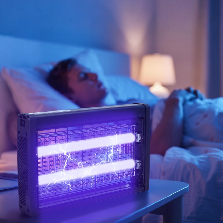 Brilagi - Elektrische insectenval 2×18 W UV-lampen, 230 V, 100 m², zwart