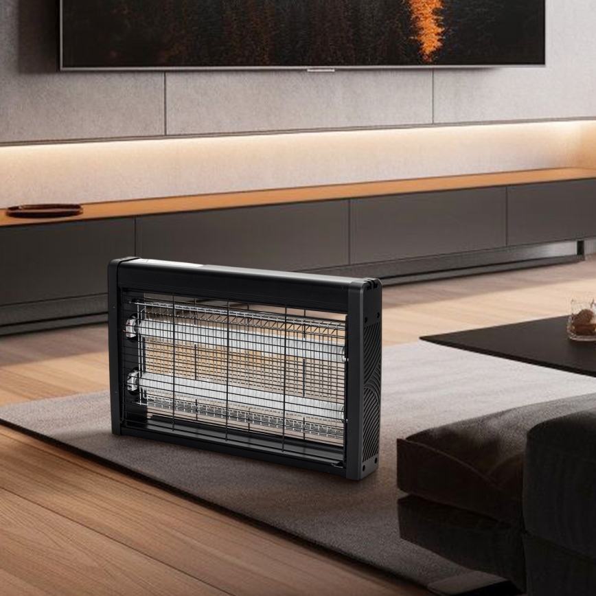 Brilagi - Elektrische insectenvanger 2xUV/10W/230V 60 m2 zwart