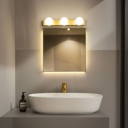 BRILAGI - LOT DE 2 appliques murales LED pour salle de bains HOLLYWOOD 3xLED/3W/230V 39 cm IP44 dorées