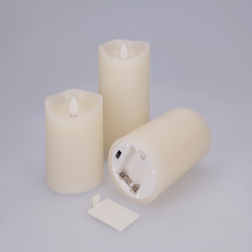 BRILAGI - ENSEMBLE de 3 bougies LED LED/3xAAA couleur crème + télécommande