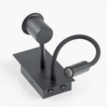 Brilagi - LED flexibele kinderwandlamp BOBO 1xE27/25W/230V + LED/3W zwart/wit/roze/met feeënmotief