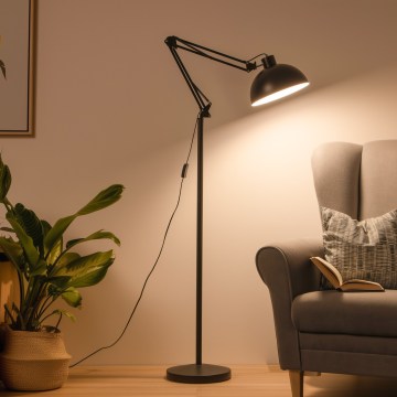 Brilagi - Flexibele vloerlamp TASKER 1xE27/60W/230V 157 cm zwart