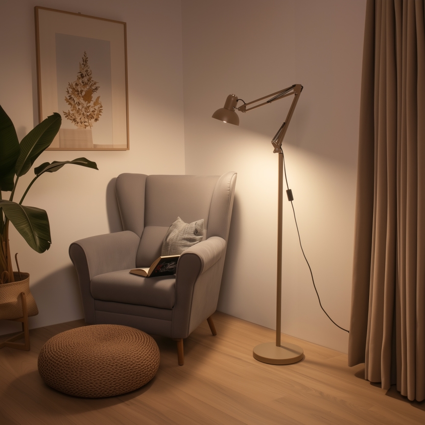 Brilagi - Flexibele vloerlamp TASKER 1xE27/60W/230V 184 cm beige