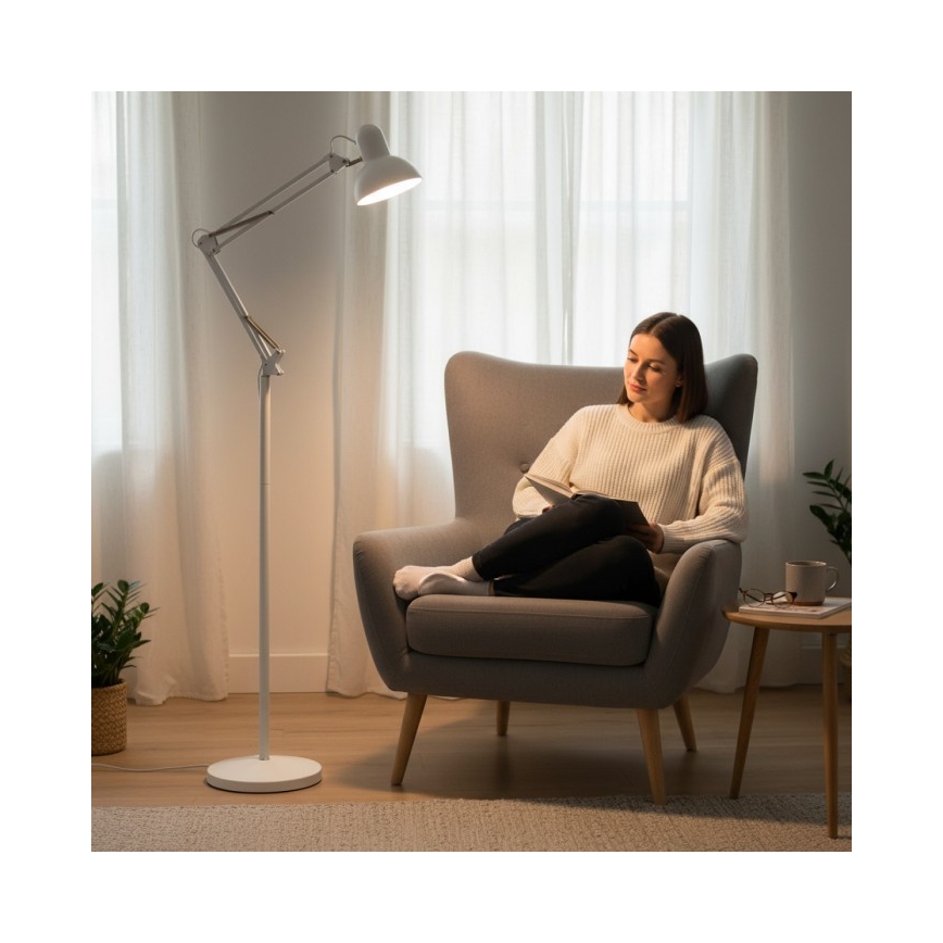 Brilagi - Flexibele vloerlamp TASKER 1xE27/60W/230V 184 cm wit