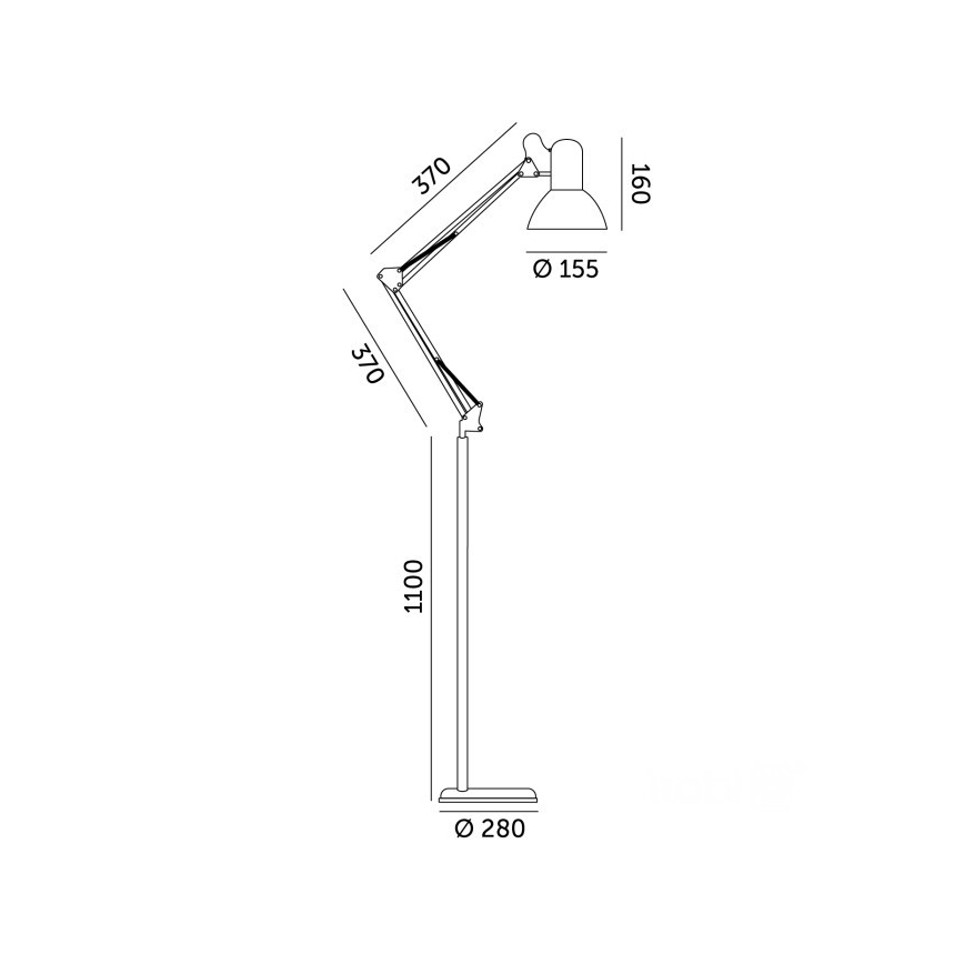 Brilagi - Flexibele vloerlamp TASKER 1xE27/60W/230V 184 cm wit