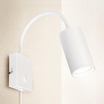 Brilagi - Flexibele wandlamp met schakelaar SELE 1xGU10/30W/230V wit