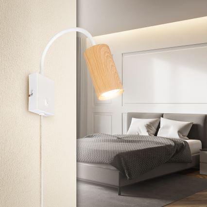 Brilagi - Flexibele wandlamp SELE 1xGU10/30W/230V wit/eiken decor