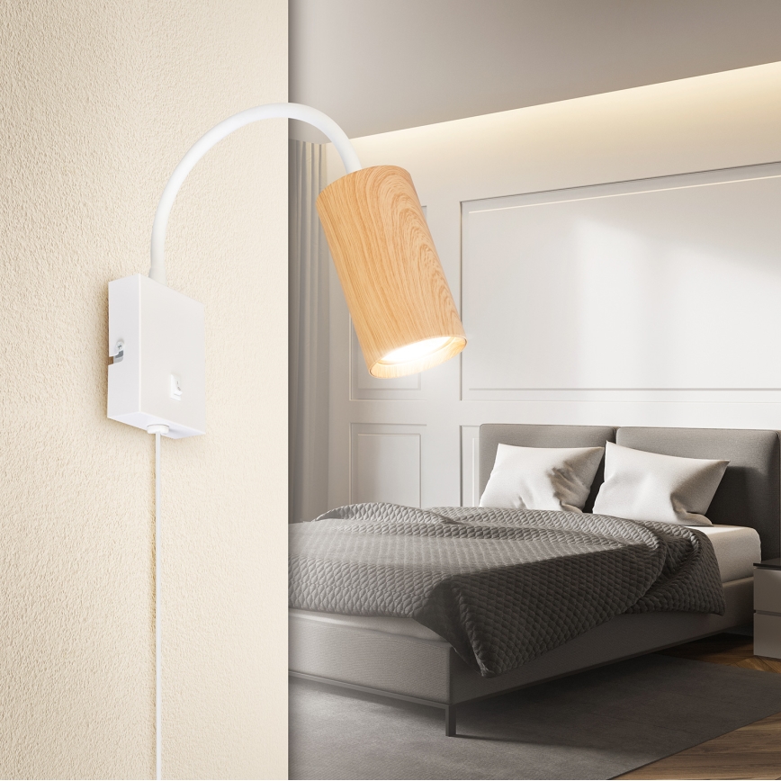 Brilagi - Flexibele wandlamp SELE 1xGU10/30W/230V wit/eiken decor