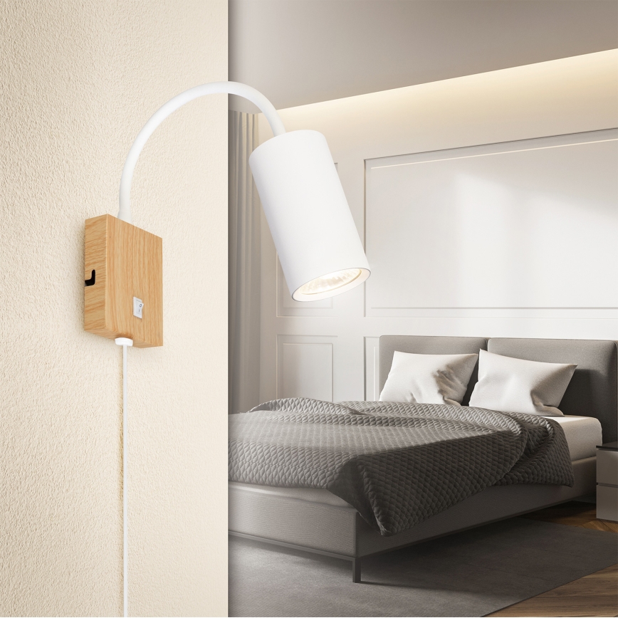 Brilagi - Flexibele wandlamp SELE 1xGU10/30W/230V wit/eiken decor