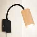 Brilagi - Flexibele wandlamp SELE 1xGU10/30W/230V zwart/eiken decor