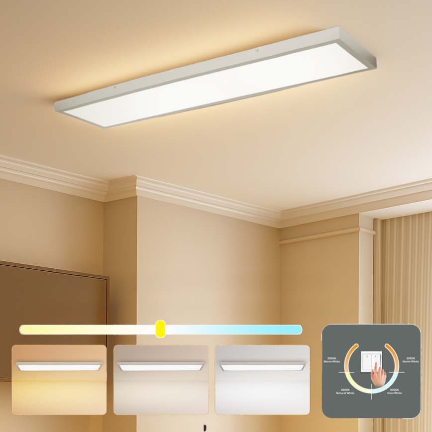 Brilagi - FRAME LED plafondlamp voor badkamer 50W/230V 3000/4000/6000K 120x30 cm IP44 zilverkleurig