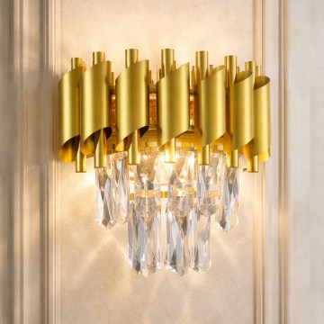 Brilagi - Gouden wandlamp ECLIPSE 2xE14/10W/230V