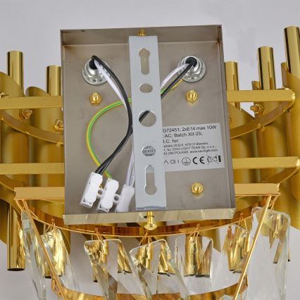 Brilagi - Gouden wandlamp ECLIPSE 2xE14/10W/230V