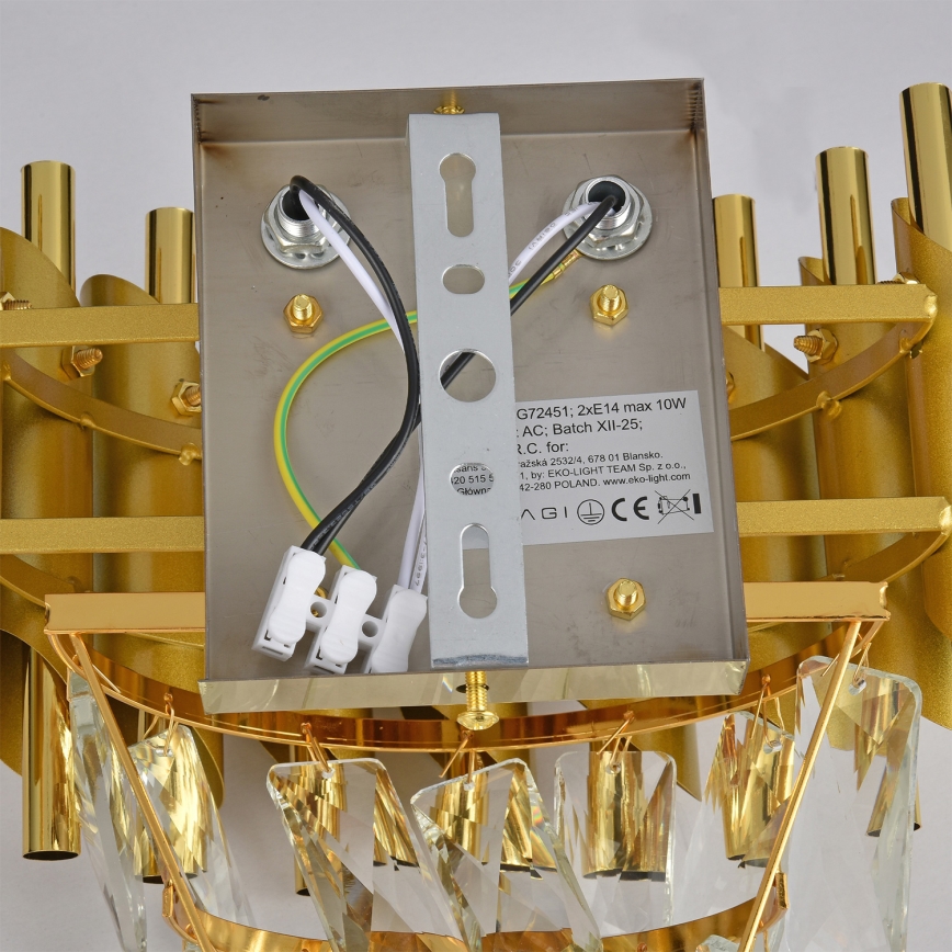 Brilagi - Gouden wandlamp ECLIPSE 2xE14/10W/230V